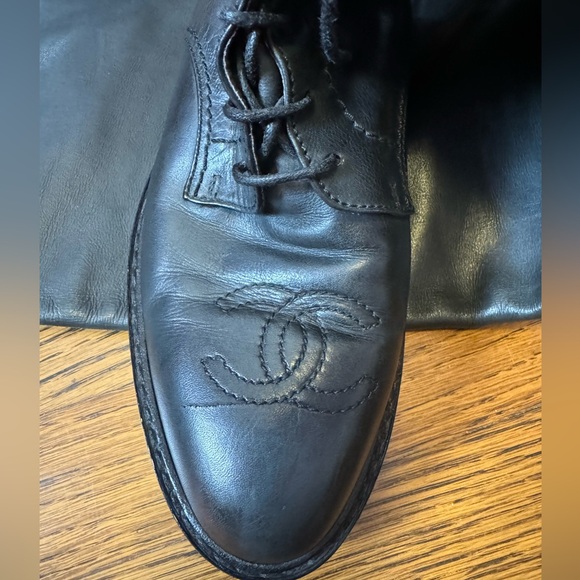 Not for sale !!!Chanel black leather cc logo over the knee riding boots - Picture 16 of 16